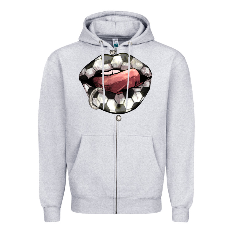 Soccer Lips Zipper Hoodie by HowdyJamesFarm | Teevron
