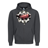 Smoke Soccer lips Zipper Hoodie - HowdyJamesFarm