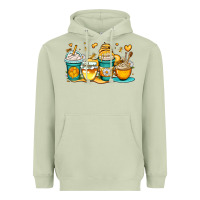 Matcha honey bee coffee cups Heavyweight Hoodie - OliviaCreatesArt