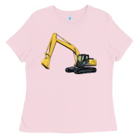 Bubblegum Pink excavator Ladies Tee - Artiststas