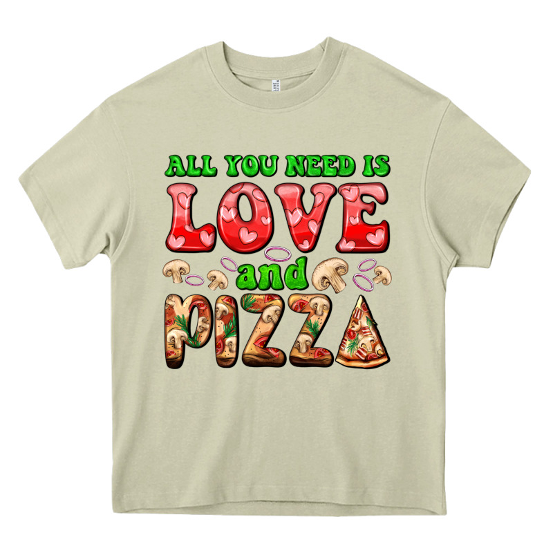 All You Need Is Love And Pizza Heavy Core Tee by AdoDesignShop | Teevron