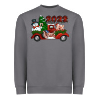 Happy New Year 2022 Christmas Truck With American Flag Heavyweight Sweatshirt | Teevron