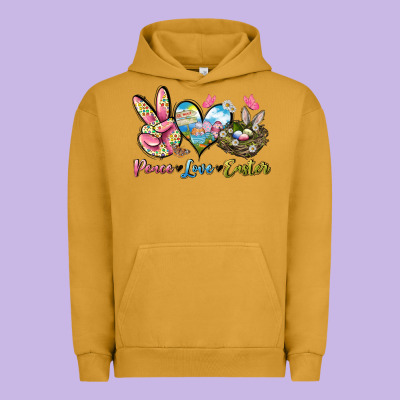 Peace Love Easter Urban Hoodie Designed By Lillyallendesigns