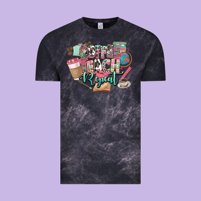 Coffee Teach Repeat Teacher Vintage Tee Designed By Nancycooperartshop