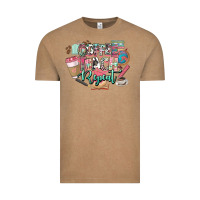 Vintage Coffee coffee teach repeat teacher Vintage Tee - NancyCooperArtShop