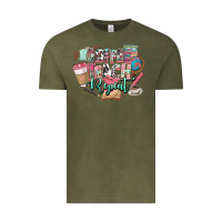 Vintage Olive coffee teach repeat teacher Vintage Tee - NancyCooperArtShop