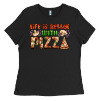 Black life is better with pizza Ladies Tee - AdoDesignShop