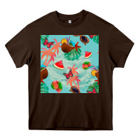 Chocolate Brown summer vibes seamless pattern Heavy Core Tee - BundleAndBundleShop