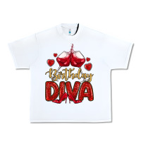 White birthday diva Urban Heavy Tee - MaliasSmallBusiness