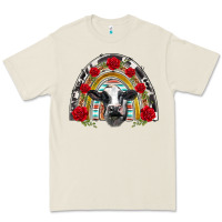 Bone black and white baby cow floral rose rainbow Premium Tee - BarkalooDesign