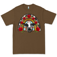 Cacao black and white baby cow floral rose rainbow Premium Tee - BarkalooDesign