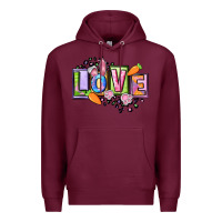 Burgundy Easter love Happy Easter Day Premium Hoodie - CowGirlArtShop