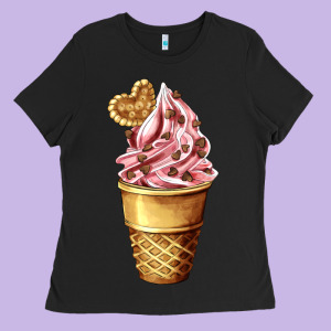 Ice Cream Fast Food Ladies Tee Designed By Adodesignshop
