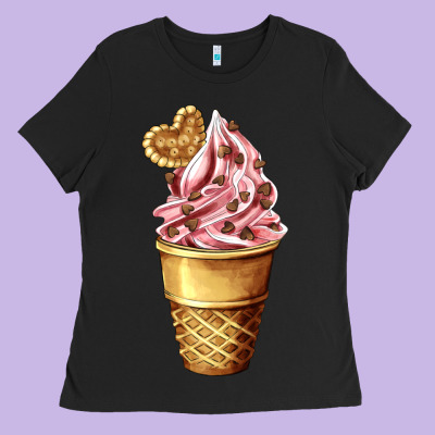 Ice Cream Fast Food Ladies Tee Designed By Adodesignshop