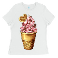 White ice cream fast food Ladies Tee - AdoDesignShop