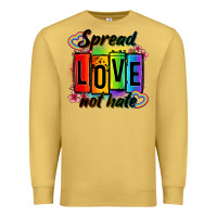 Antique Gold spread love not hate Premium Sweatshirt - OliviaCreatesArt