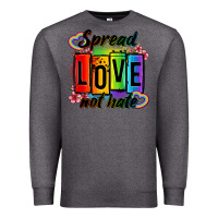 Charcoal Heather spread love not hate Premium Sweatshirt - OliviaCreatesArt