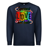 Navy spread love not hate Premium Sweatshirt - OliviaCreatesArt