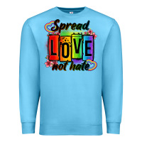 Ocean Blue spread love not hate Premium Sweatshirt - OliviaCreatesArt