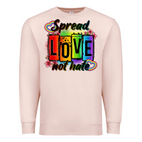 Pale Pink spread love not hate Premium Sweatshirt - OliviaCreatesArt