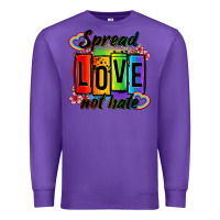 Purple spread love not hate Premium Sweatshirt - OliviaCreatesArt