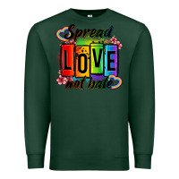 Sports Green spread love not hate Premium Sweatshirt - OliviaCreatesArt