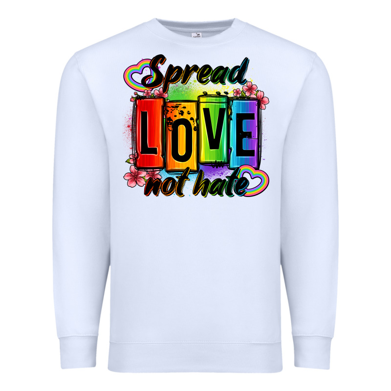 Spread Love Not Hate Premium Sweatshirt by OliviaCreatesArt | Teevron