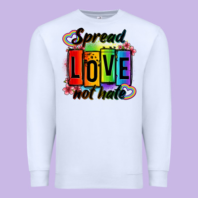 Spread Love Not Hate Premium Sweatshirt Designed By Oliviacreatesart