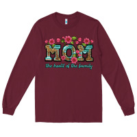 Burgundy mom the heart of the family Long Sleeve Tee - Artiststas