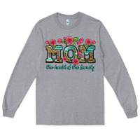 Heather Grey mom the heart of the family Long Sleeve Tee - Artiststas