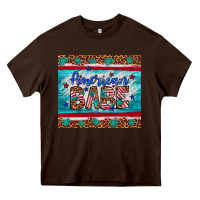Chocolate Brown American babe leopard gemstone Heavy Core Tee - Artiststas