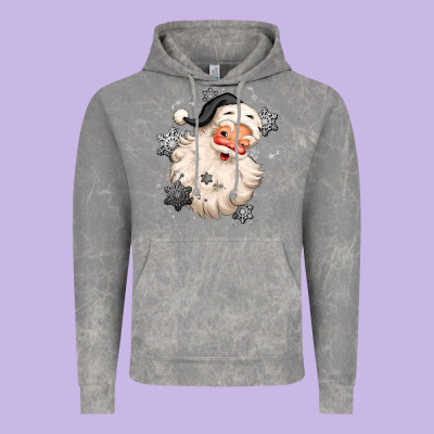 White Christmas Santa Claus Vintage Hoodie Designed By Maliassmallbusiness