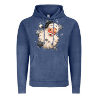 Vintage Denim white christmas santa claus Vintage Hoodie - MaliasSmallBusiness