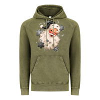 Vintage Olive white christmas santa claus Vintage Hoodie - MaliasSmallBusiness