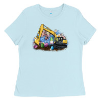 Baby Blue easter excavator gnome egg leopard Ladies Tee - Artiststas