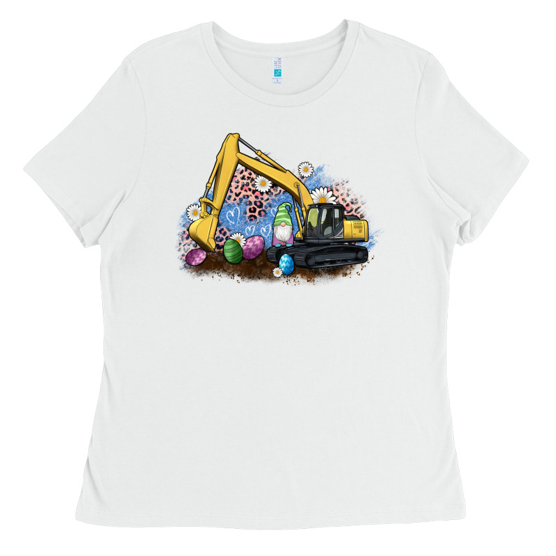 Easter Excavator Gnome Egg Leopard Ladies Tee by Artiststas | Teevron