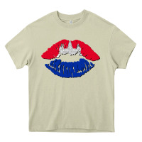 Mossy cambodian flag lips Heavy Core Tee - AdoDesignShop