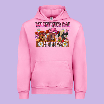 Valentines Day Heifers Urban Hoodie Designed By Cowhidedigitalart