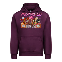 Mauve Wine valentines day heifers Urban Hoodie - CowhideDigitalArt