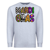 Heather Grey mardi gras copy Premium Sweatshirt - OliviaCreatesArt