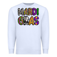 White mardi gras copy Premium Sweatshirt - OliviaCreatesArt