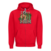 Red Soccer Mom Zipper Hoodie - HowdyJamesFarm
