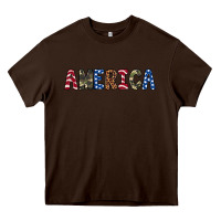 Chocolate Brown america 4th of july Heavy Core Tee - Artiststas