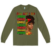 Army Green god say i am juneteenth afro girl Long Sleeve Tee - Artiststas