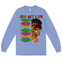 Colony Blue god say i am juneteenth afro girl Long Sleeve Tee - Artiststas