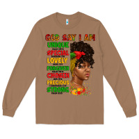 Toasted Coconut god say i am juneteenth afro girl Long Sleeve Tee - Artiststas
