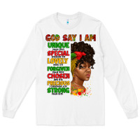 White god say i am juneteenth afro girl Long Sleeve Tee - Artiststas