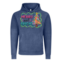 Vintage Denim merry and bright christmas tree Vintage Hoodie - MaliasSmallBusiness