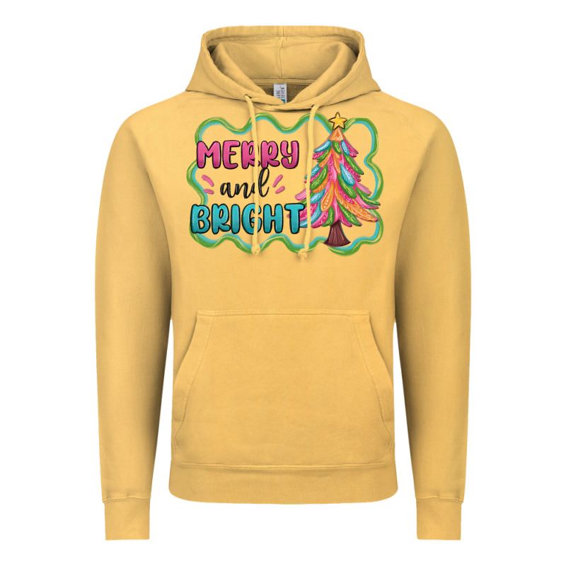 Merry And Bright Christmas Tree Vintage Hoodie by MaliasSmallBusiness | Teevron