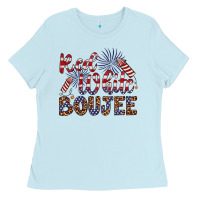 Baby Blue red white boujee Ladies Tee - Artiststas